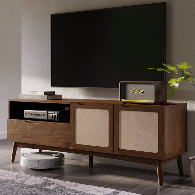 Calista TV Stand 1 Drawer 2 Door - Teak Brown, Chestnut