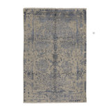Hand-Knotted High-Quality Silver and Blue Area Rug