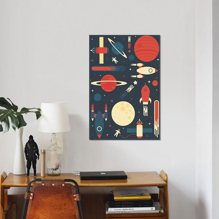 « space odyssey », impression sur toile tendue, H 26 po x l 18 po x P 1,5 po, Toile tendue, Pas de tapis