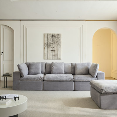 Canapé confortable en tissu blanc antique, conception moderne peu encombrante pour la maison
