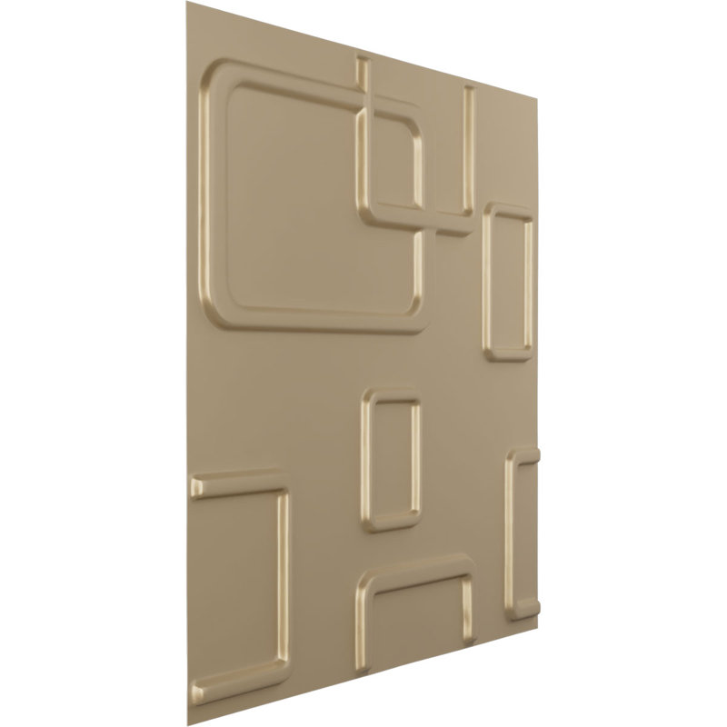 L 19 5/8 po x H 19 5/8 po Panneau mural décoratif décoratif 3D Odessa EnduraWall, brume métallique champagne universelle (couvre 2,67 pieds carrés)