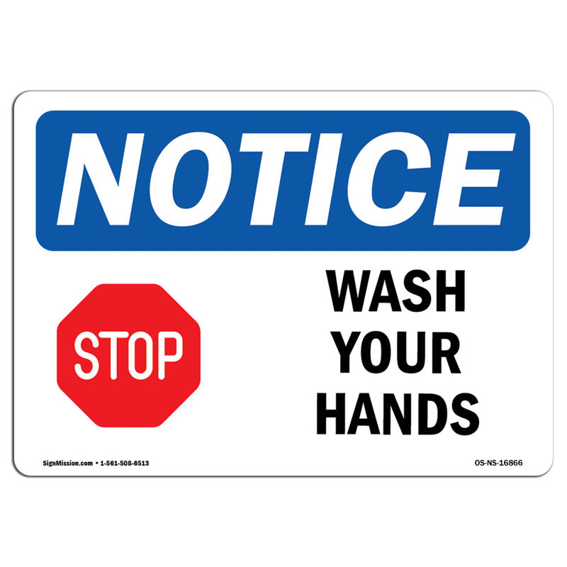 Enseigne « Wash Your Hands »