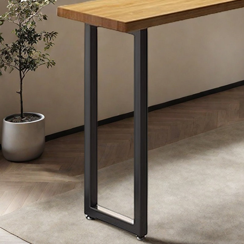 Ironwork solid wood bar table, 41.3"H x 55.1"L x 15.7"W