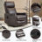 Faux Leather Heat Massage Manual Recliner Chair With Rocker And Swivel For Living Room-513071454