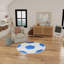 Armita Machine Washable 5' x Round Blue Indoor Rug