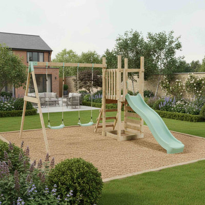 Mercia Tower With Slide & Double Swing