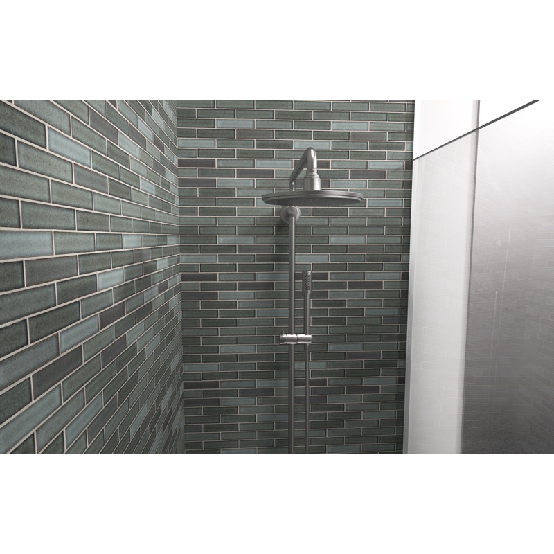 Seni 1" x 4" Porcelain Brick Joint Mosaic  Wall & Floor Tile, Teal