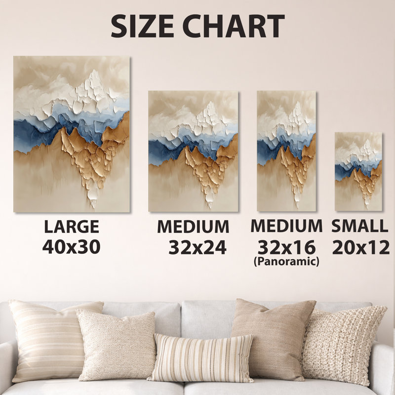 Sandstone Ridge - Tableau abstrait beige, imprimé sur métal, H 44 po x l 34 po