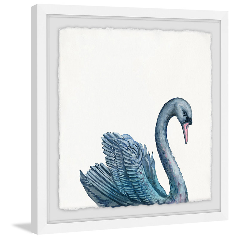 «Blue Swan», reproduction encadrée, H 12 po x l 12 po x P 1,5 po