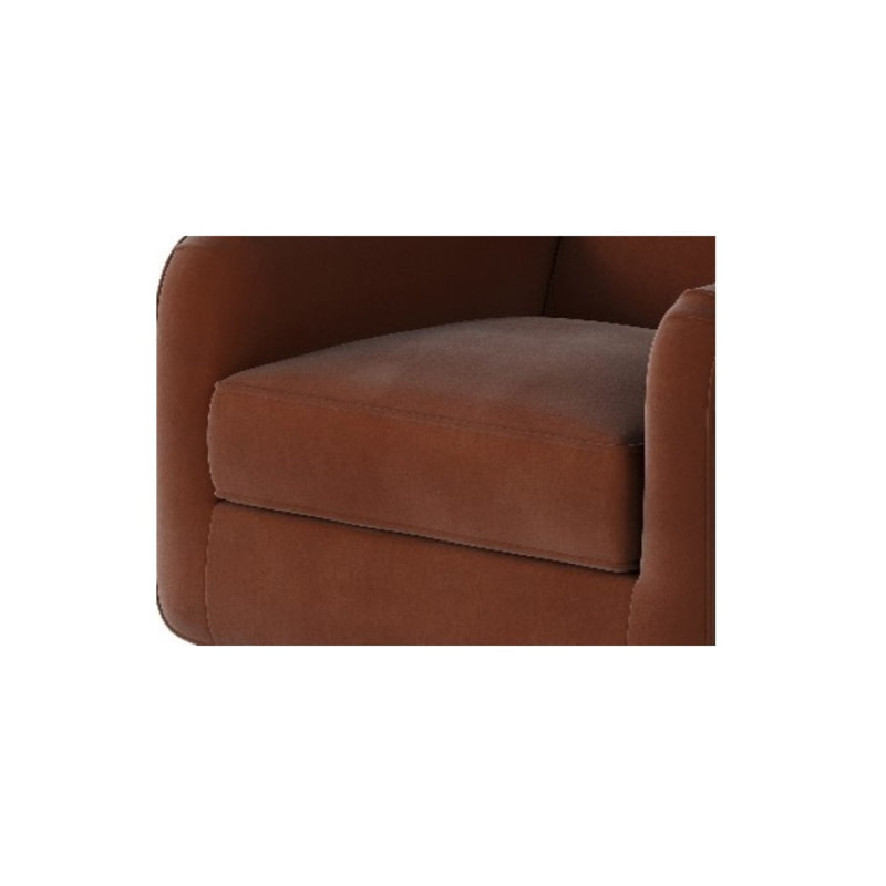 Fauteuil Aamorah, Velours performance orange brûlé Bella