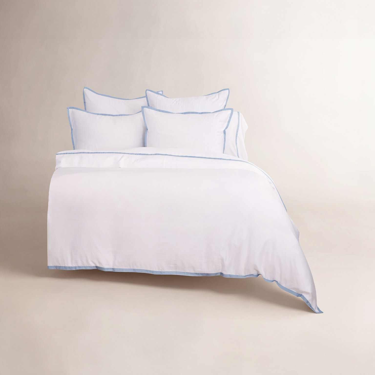 Langston Rayon Duvet Cover Set, Twin Duvet Cover + 1 Standard Shams, French Blue