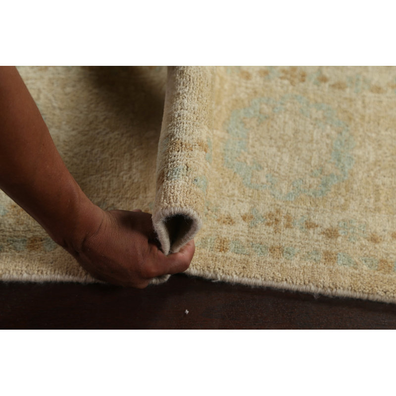 Oushak Chobi One-of-a-Kind 9'0" x 12'0" Rectangle Wool Area Rug in Beige