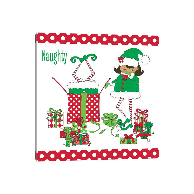 Naughty Elves by Andi Metz - Wrapped Canvas Gallery-Wrapped Canvas Giclée, 30.48 cm H x 30.48 cm W