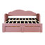 Twin Size Upholstered Daybed With Cloud-Shaped Backrest, Trundle   2 Drawers And USB Ports, Pink-325175135