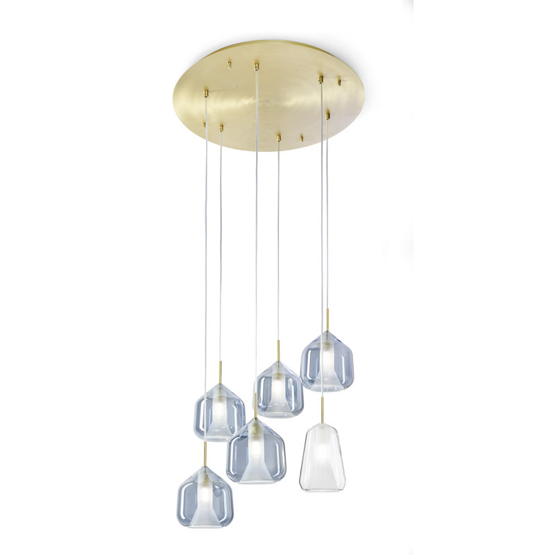 Colusa 6 - Light Brushed Gold Cluster Pendant