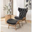 Fauteuil à oreilles en cuir Hongyu