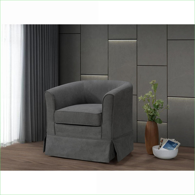 Fauteuil d'appoint pivotant en tissu tressé gris ardoise de 28 po Tucker, siège confortable pour adultes