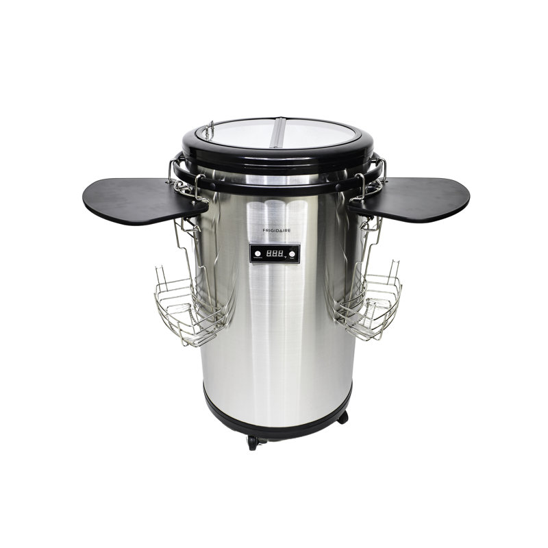 Glacière Frigidaire en acier inoxydable, électrique, portable, 85 canettes