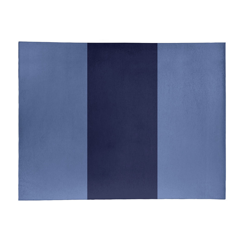 Tapis bleu/blanc rayé, Rectangle 9 pi x 12 pi