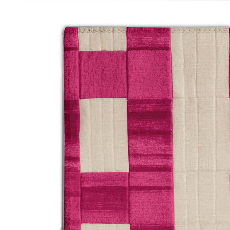 Tapis d'intérieur et d'extérieur à carreaux beige, Rectangulaire 2 pi x 3 pi