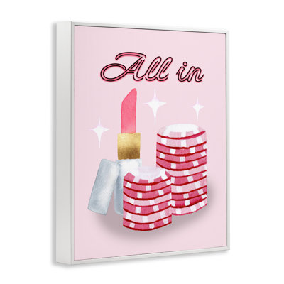 All In Poker Chips & Rouge à lèvres encadré, estampe numérique, design par Nina Jacobs