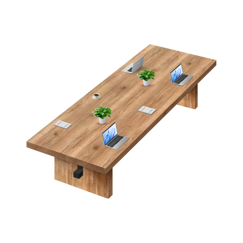 Table de conférence moderne en bois massif, table de discussion rectangulaire, H 29,53 po x L 70,87 po x l 31,5 po