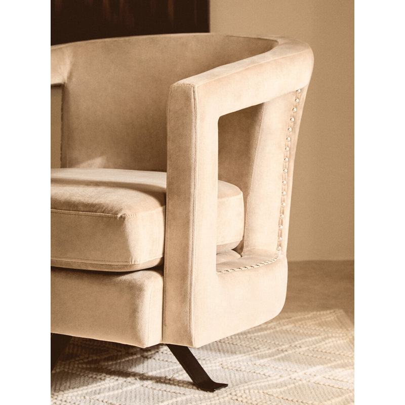 Velvet Swivel Club Chair, Mink