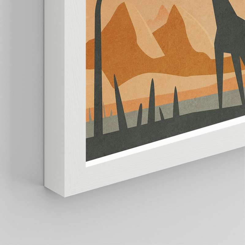 African Safari Giraffe, impression sur papier 4 pièces, H 10 po x l 8 po x P 1 po, Blanc