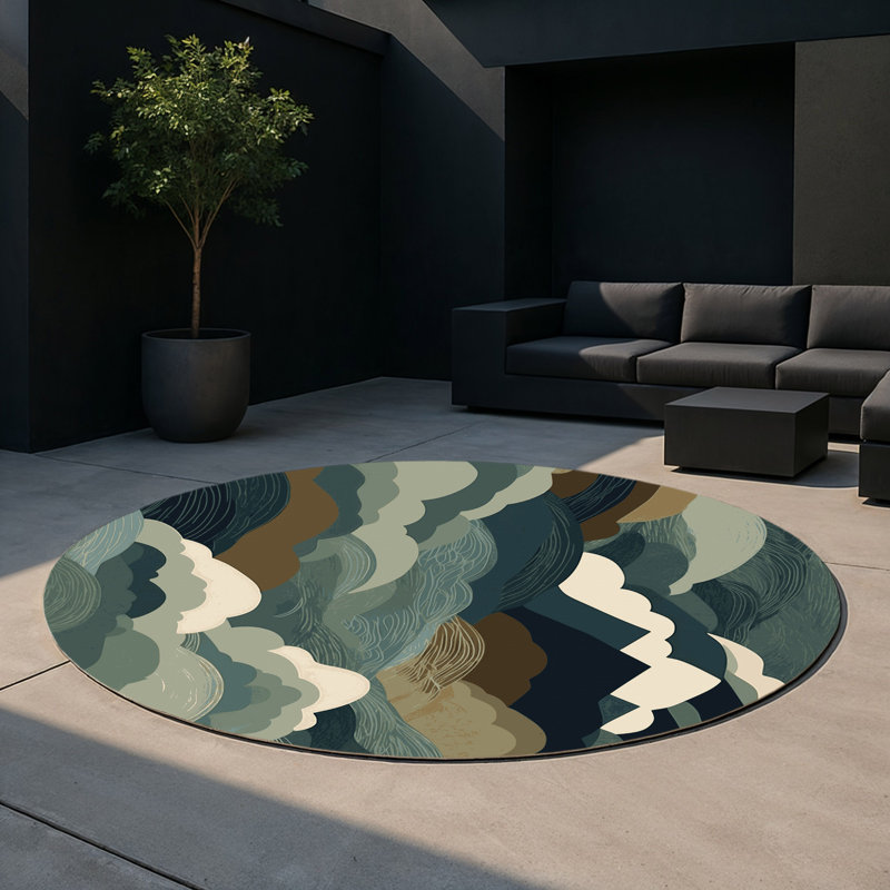 Tapis intérieur et extérieur Dusk Glow, Rond 5 pi