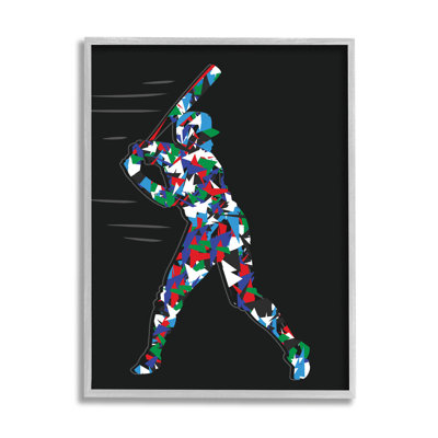 Joueur de baseball, art de la giclée abstraite encadrée par Arrolynn Weiderhold