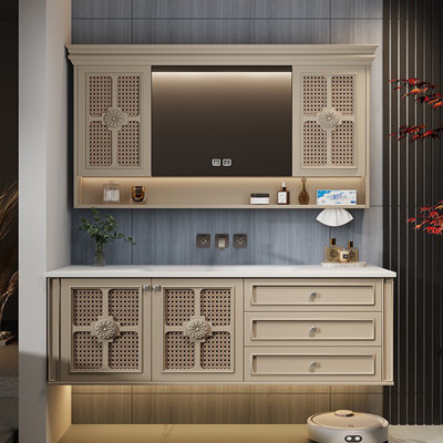 French retro style bathroom cabinet floor-standing