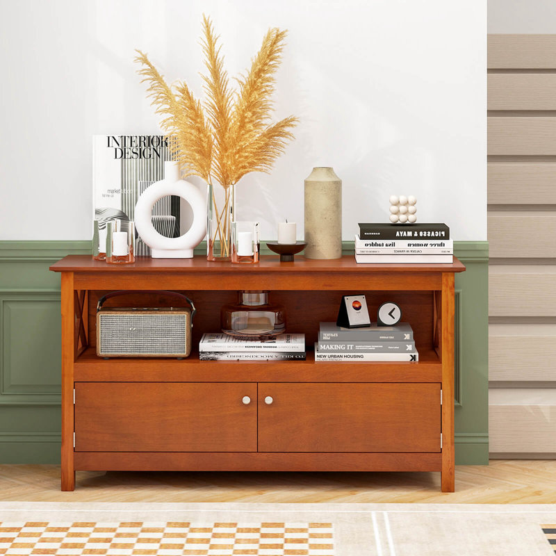 Lark Manor™ Free Standing Tv Cabinet Wooden Console Tv Media Entertainment, Brown