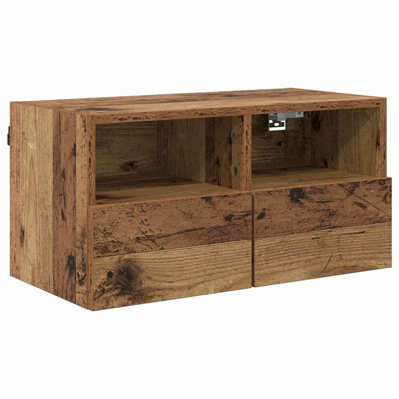 TV Stand, 30cm H x 60cm L x 30cm W, Old Wood