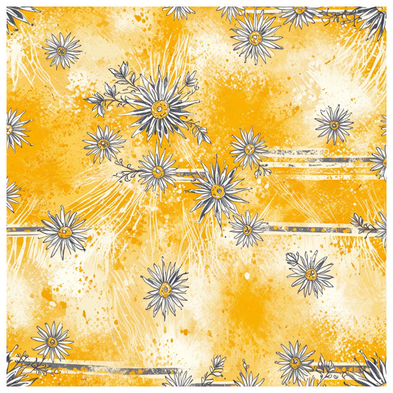 Yellow Daisy Pattern Duvet Covers, Queen