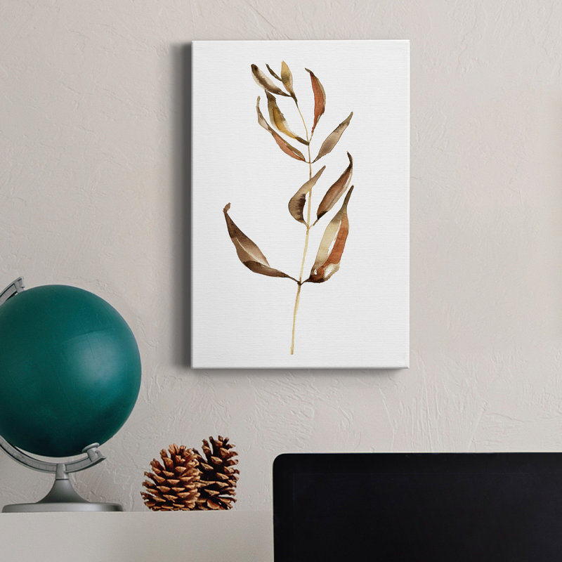 Autumn Stem Brown and Beige Canvas Wall Art