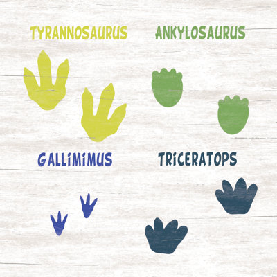 Dinosaur Foot Prints - Wrapped Canvas Painting