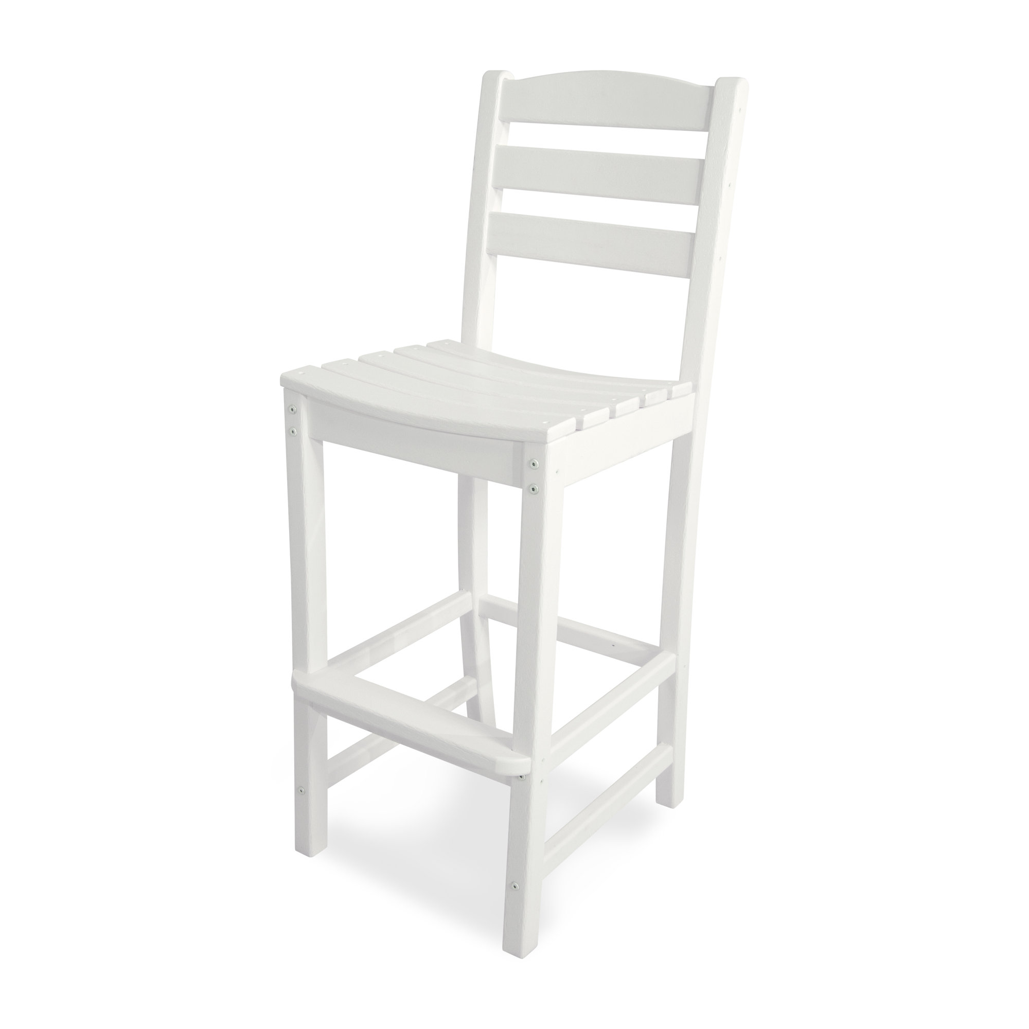 POLYWOOD La Casa Café 47.13'' Armless Outdoor Bar Stool, White