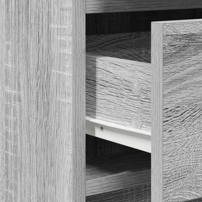 Dressing Table with Mirror, Grey Sonoma