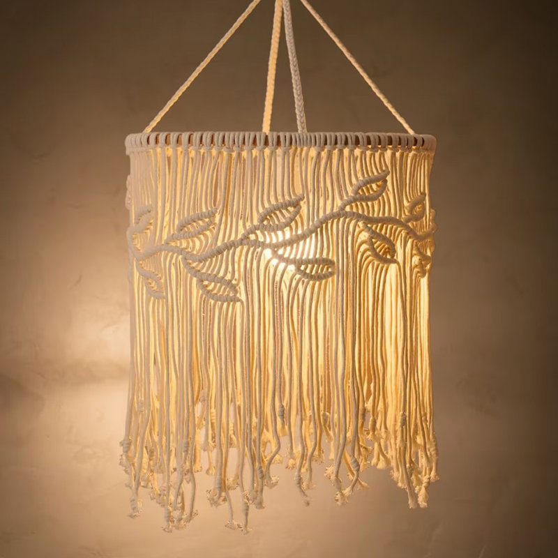 Cotton Drum Lamp Shade in Beige