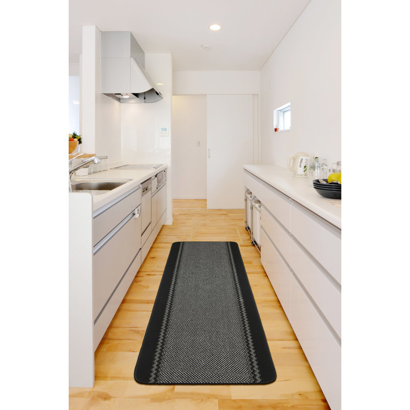 Draco Kitchen Mat, Runner 67 x 180cm, Black