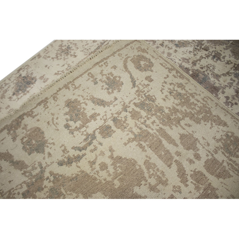 Tapis crème abstrait noué à la main