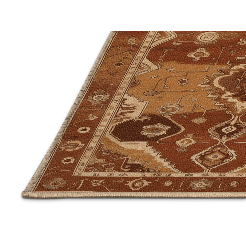 Tapis brun lavable à la machine, Rectangulaire 2 pi x 3 pi