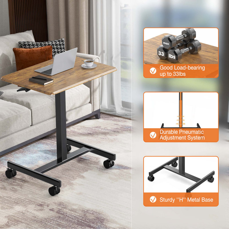 Chariot pour ordinateur portable Sweetcrispy, Naturel