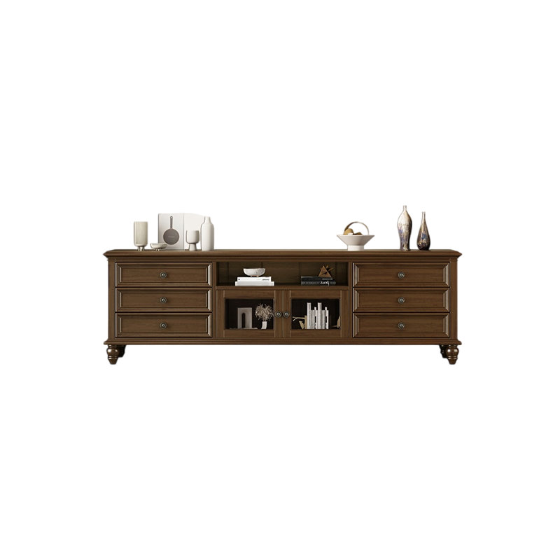 Meuble télé de style américain, H 23,62 po x l 86,61 po x P 16,53 po, Brun