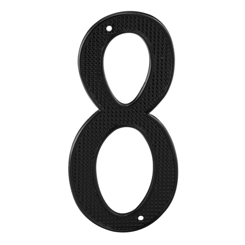 4 In. House Number 1, Diecast, Black Finish (5-Pack), 8