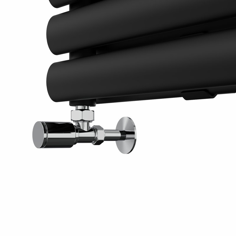 Brunella Oval Panel Radiators, Black, 35.4cm H x 180cm W x 7.8cm D