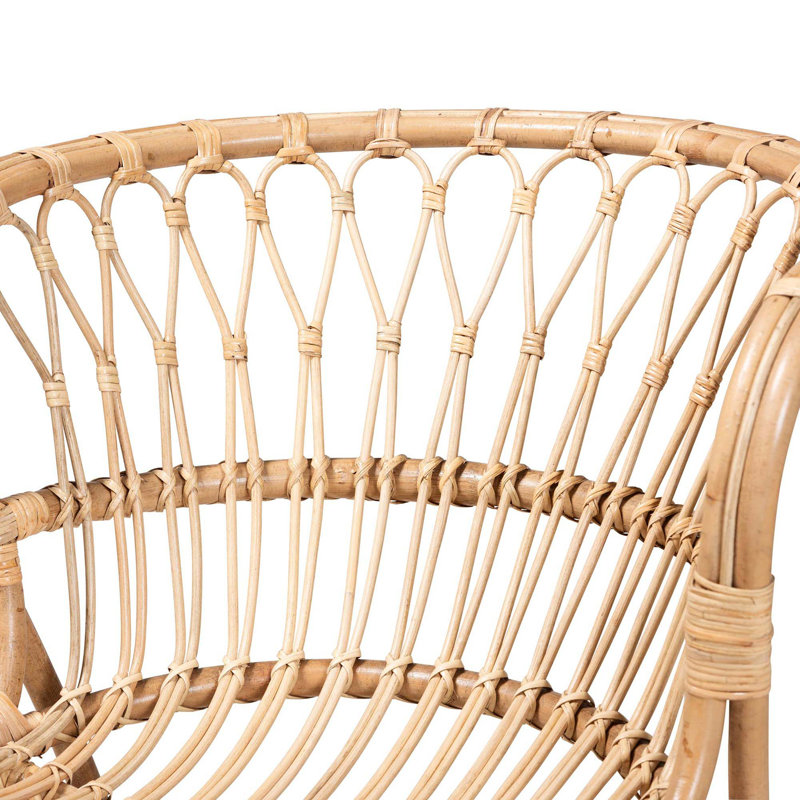 Chaise d'appoint moderne bohémienne fabriquée à la main en rotin naturel
