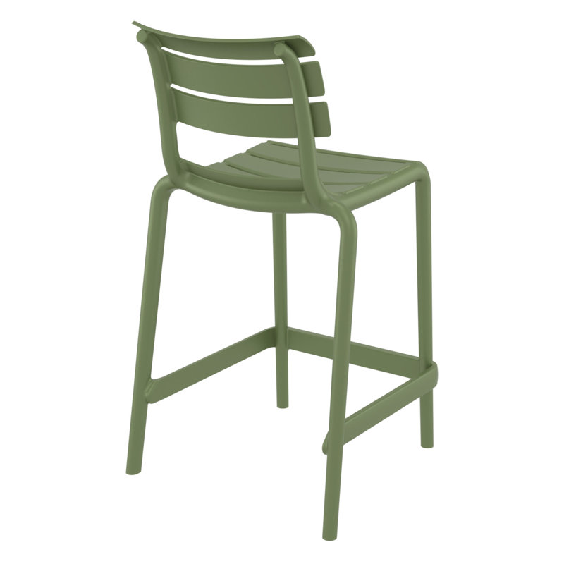 Tabouret de comptoir d'extérieur Ruta, Vert olive, 25.60"
