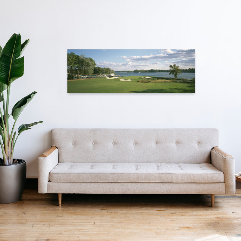 Golf Course Hole 1 Par 4 Indian Creek Country Club Kilmarnock Virginia USA by Chris John/PDI - Wrapped Canvas Panoramic Print