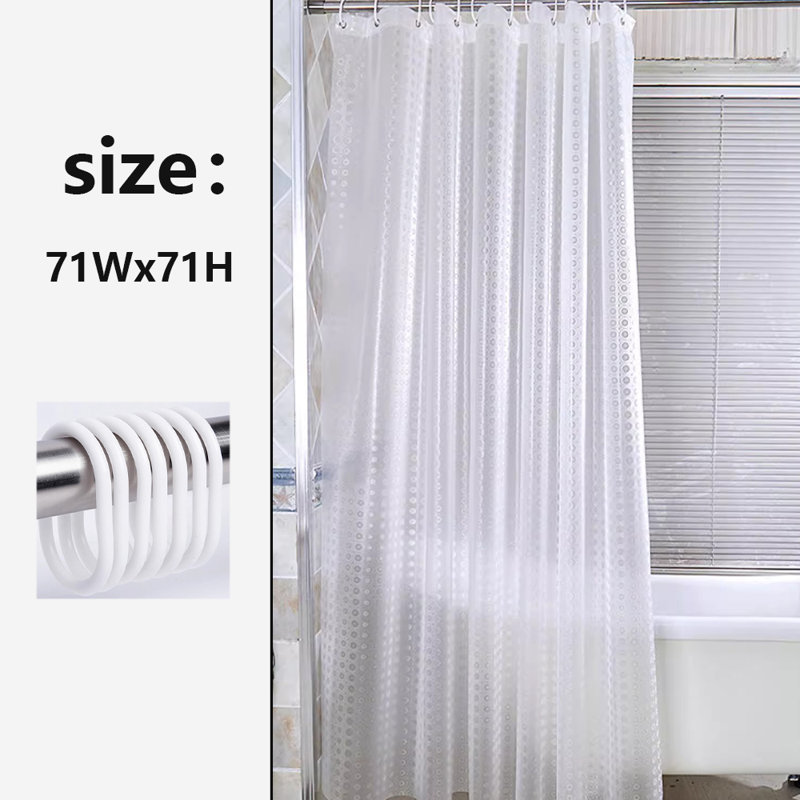 Shower Curtain With Hooks Included, 71"H x 71"W 